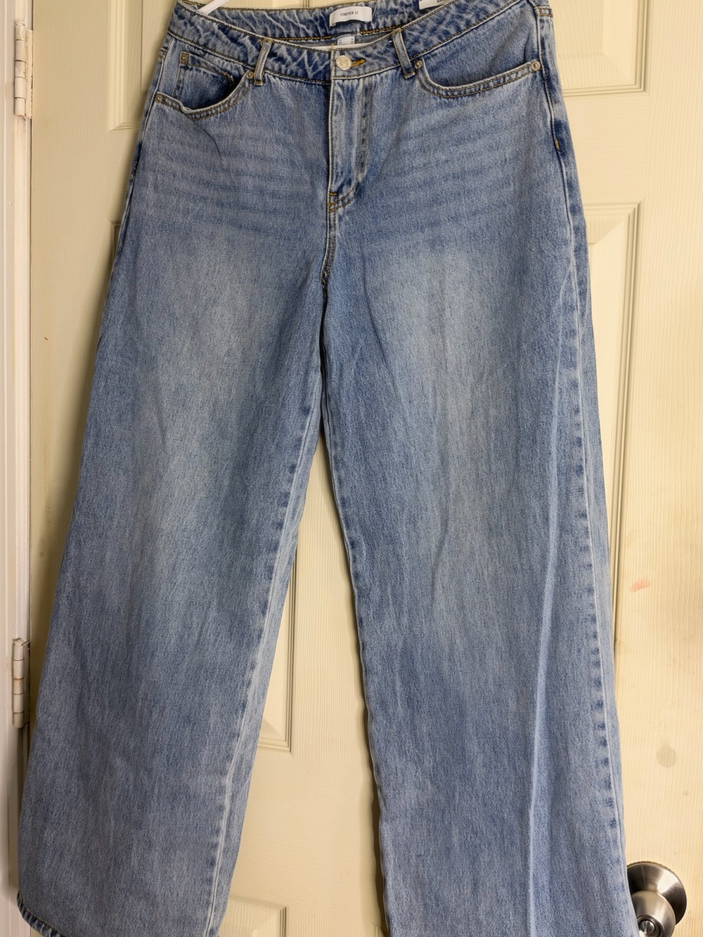 Forever 21 Light Blue Wide-Leg Jeans